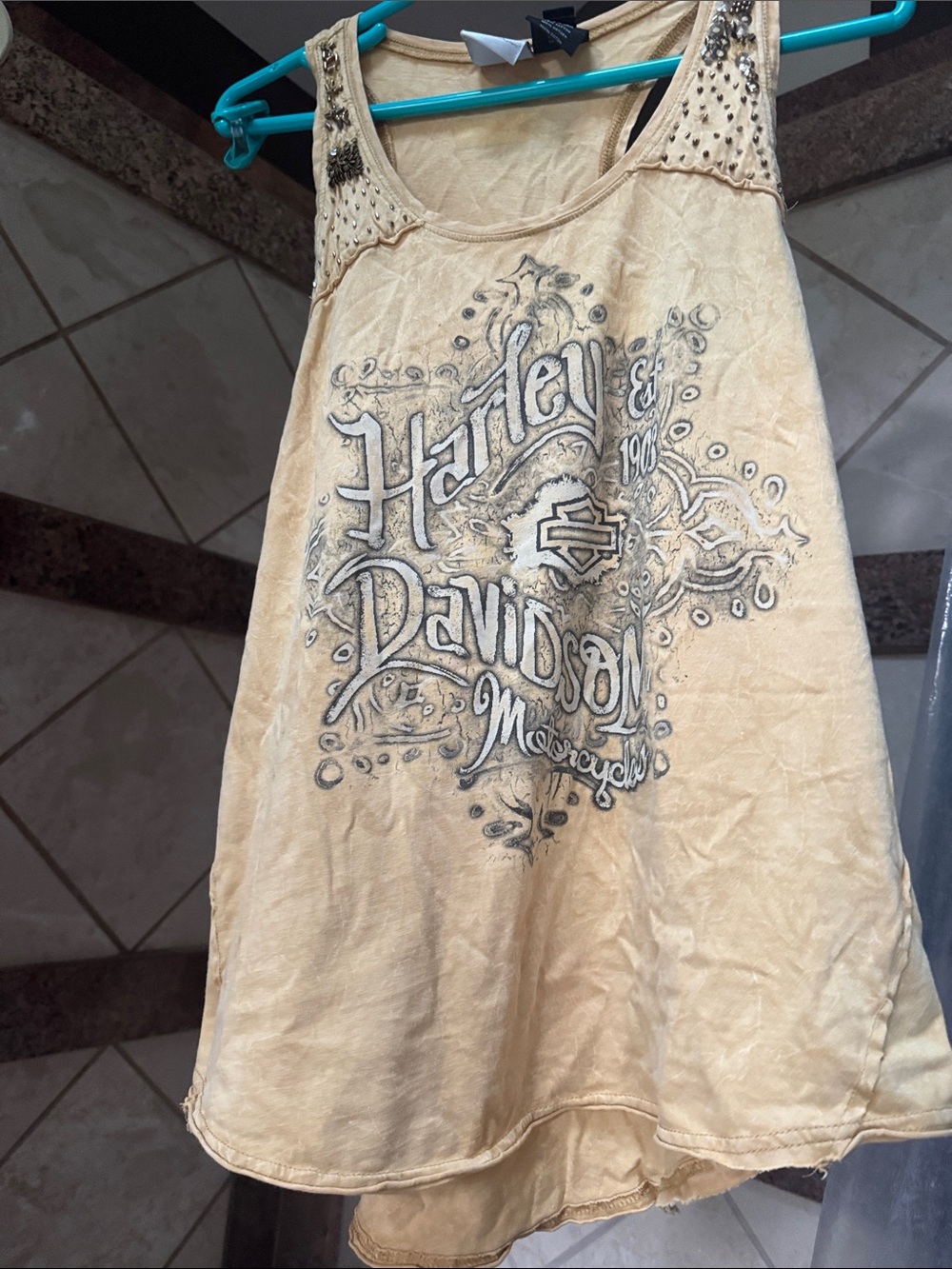 Harley-Davidson Cream Studded Graphic Tank